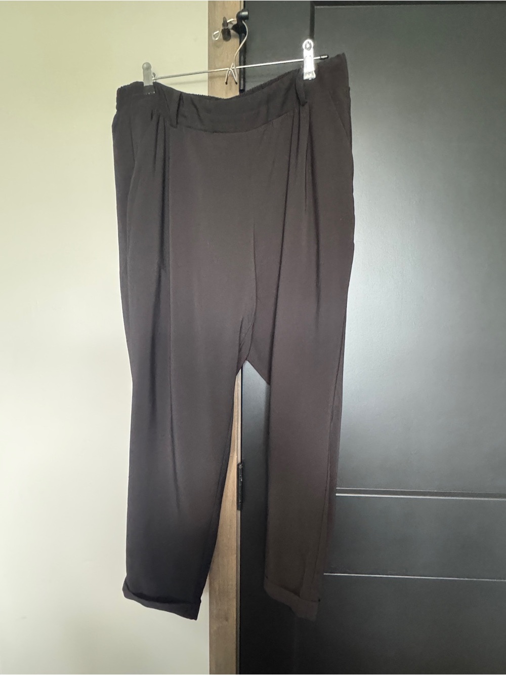 Women’s Elastic-Waist Black Dress Pants